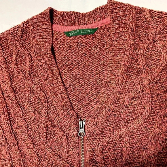 Woolrich 1/2 Zip ladies V Neck Cable Knit Sweater.  Size S. - Picture 7 of 8